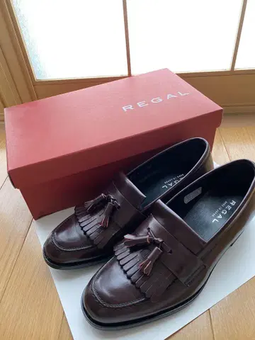 REGAL 22.5cm 와인색 프린지 로퍼