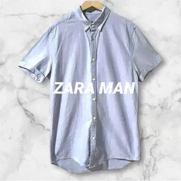 Ld330*자라맨 버튼 다운 셔츠 슬림 핏 M 라이트 블루