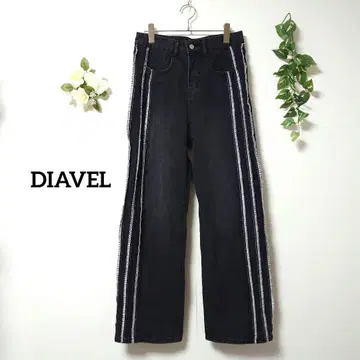 디어벨 스트레이트 데님 프린지 청바지 L 블랙