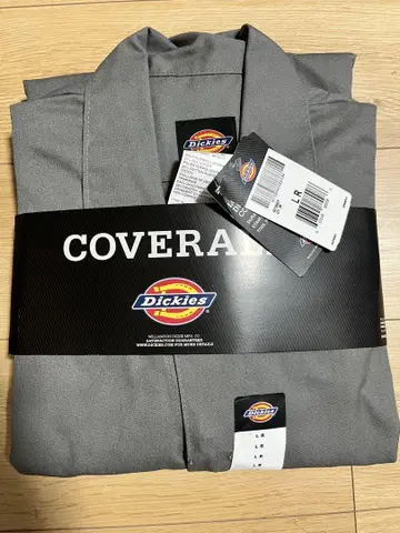 새상품 미사용 Dickies 그레이 커버올 작업복 반팔 L 사이즈