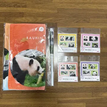 어드벤처월드 페이스 타월 우표풍 아코디언 주름 씰 귀국기 팬더