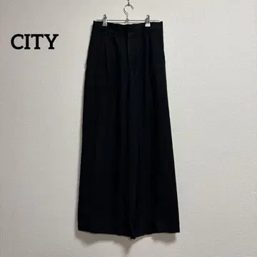 studious city 와이드 테이퍼드 팬츠 블랙