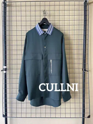 CULLNI 쿠르니 클레릭 셔츠 카라 보더 스트레치 긴팔 셔츠