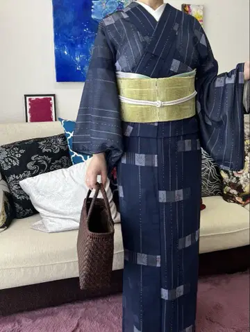 화학 섬유 사쯔미 워셔블 여름 기모노