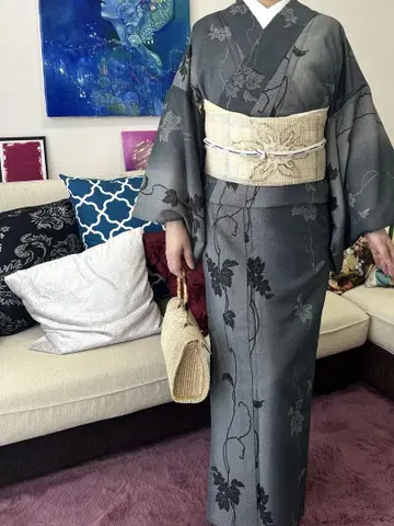 고급 화섬 여름 오시마풍 기모노