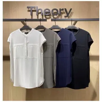 Theory 워셔블 블라우스 (네이비)