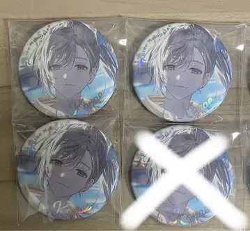 니지산지 엽 블루 메모리즈 캔 배지 x3
