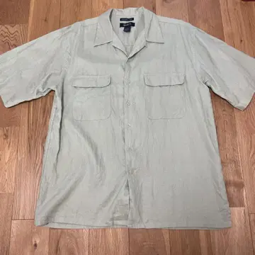 90s 오픈 카라 린넨 셔츠 구제 의류 빈티지 미국