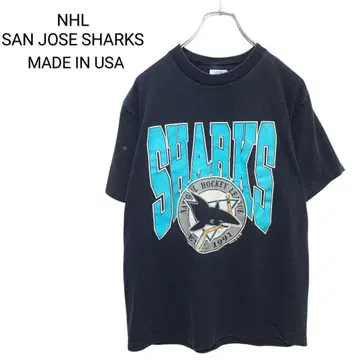 90s 싱글 스티치 NHL 산호세 샤크스 티셔츠 A-3792