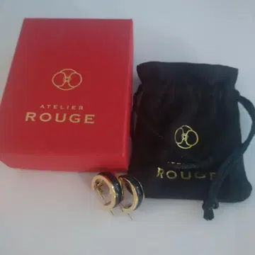 ATELIER ROUGE 후프 귀걸이 골드/블랙