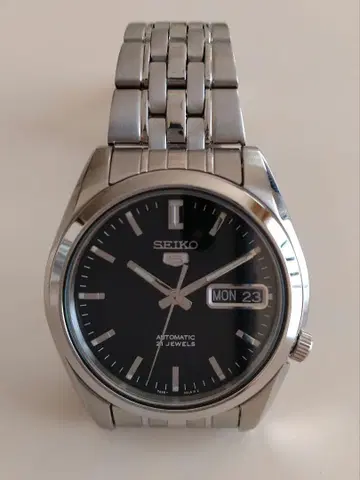 새상품급 SEIKO5 SNK361K1 오토매틱 시계 블랙 다이얼