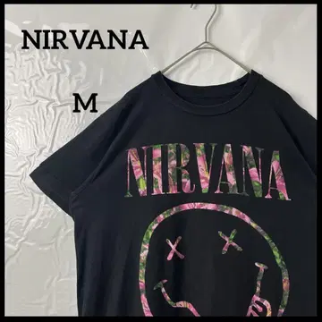 밴드 셔츠 NIRVANA 닐바나 블랙 꽃무늬 빈티지 구제 의류