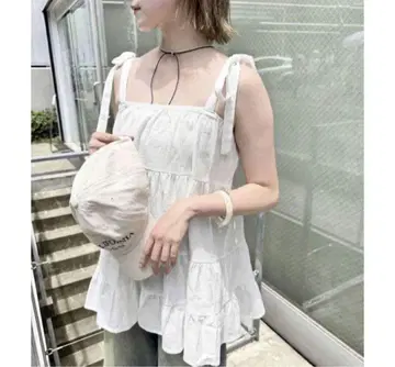 mline 어깨 리본 원피스