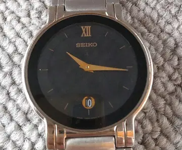 [ 작동품 레어 ] SEIKO 남성용 손목시계 쿼츠 블랙 다이얼