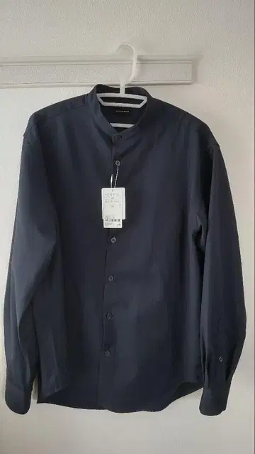 UNITED ARROWS 밴드 칼라 셔츠 네이비