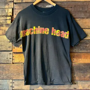 90s Machine Head 셔츠 블랙 티 밴딩 티 구제 의류