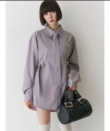 jouetie 롱 슬리브 넥타이 튜닉 셔츠