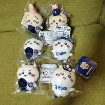 치이카와 MLB 컵스 다저스 마스코트 세트 하치와레 토끼