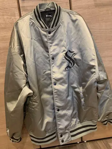 Subciety 서브사이티 실버 나일론 스타디움 자켓
