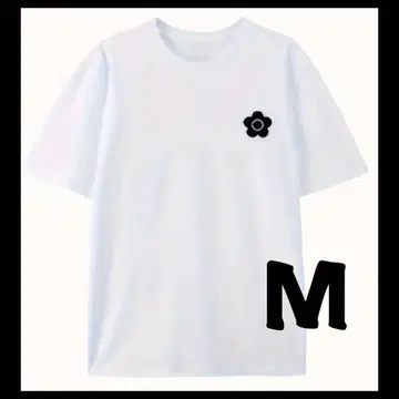 마리콴트 화이트 티셔츠 꽃 로고 심플 캐주얼 여성용 M