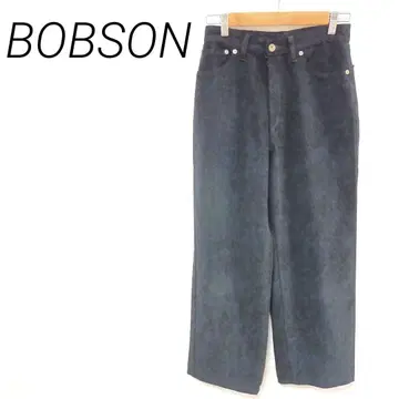 BOBSON 다크 그레이 스트레이트 데님 하이웨스트 L 캐주얼