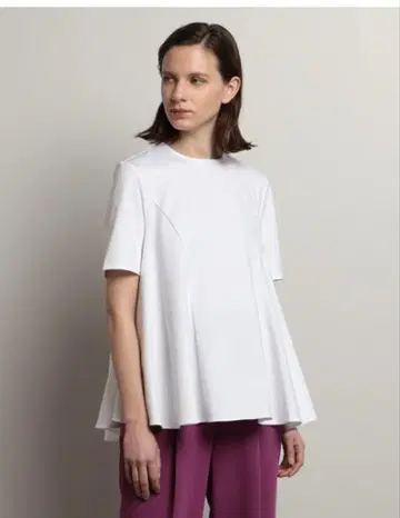 theory luxe 타카하시 리사 콜라보 페플럼 티셔츠 화이트