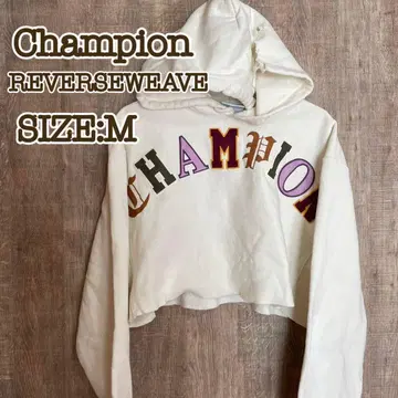 Champion REVERSE WEAVE 숏 기장 후드티 M 아이보리