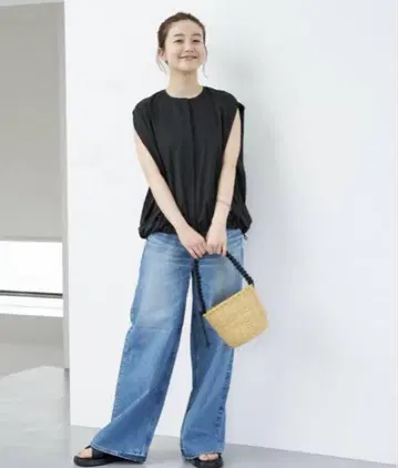 IENA 드레이프 블라우스 블랙