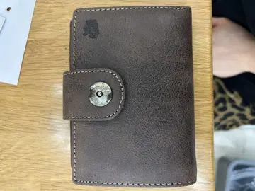 천연 가죽 다크 브라운 3단 폴더형 지갑