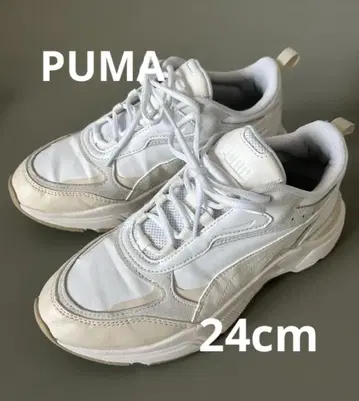 PUMA Cassia MU 화이트 24 cm 통굽 스니커즈
