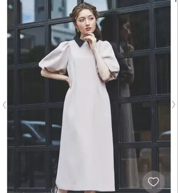 노엘라 볼륨 슬리브 아이 라인 원피스