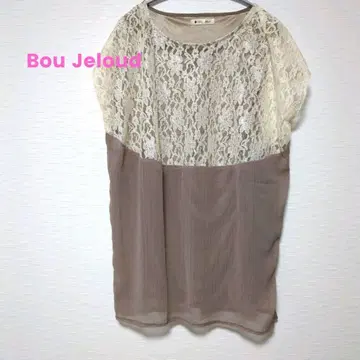 Bou Jeloud 새상품급 튜닉 쉬폰 레이스 튜닉 브라운