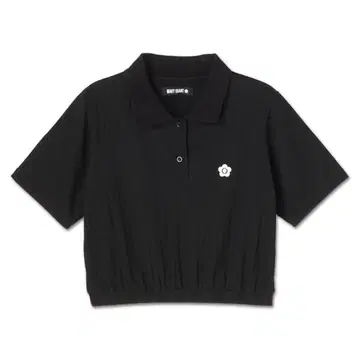 마리콴트 크롭 리브 폴로 풀오버 (블랙)