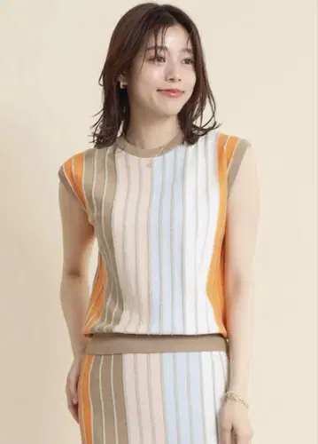 야마다야 FENNEL 페넬 멀티 컬러 니트탑 오렌지