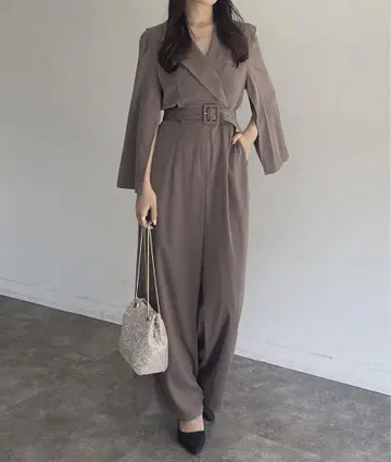 [ 포멀 ] 소매 슬릿 테일러드 올인원 Thevon. 세