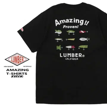 새상품 25년 봄/여름 LUMBER 럼버 올드 루어 티셔츠 블랙 XL