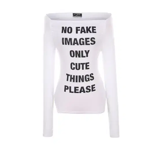 韓国人気[PLEASENOFOLLOW]KACY LETTERING LONG OFF SHOULDER TOP Kacy Lettering Long Off-Shoulder Top - 플리즈노팔로우