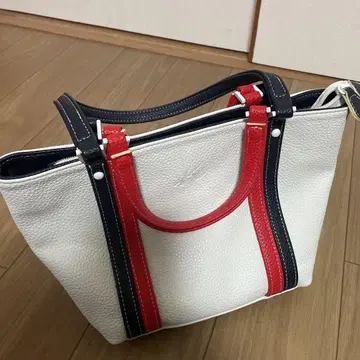 토트백 화이트 레드 네이비