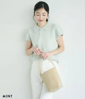 basement online 베이스먼트온라인 반팔 폴로 니트 민트