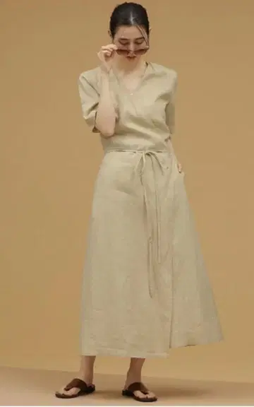 [새상품] 린넨 100% 원피스 나노 유니버스