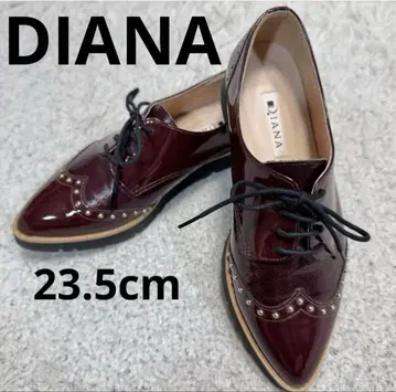 다이애나 에나멜 로퍼 윙팁 와인 23.5cm 스터드