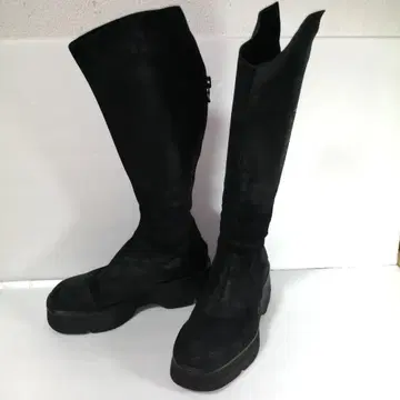 julius 백 지퍼 롱 부츠 통굽