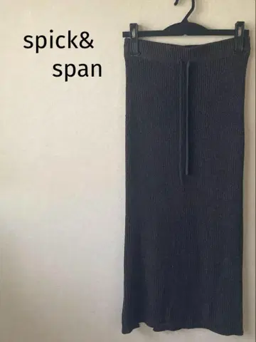 spick&span 스픽 앤 스팬 리브 타이트 스커트 다크 그레이