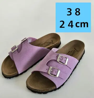 라벤더 더블 버클 샌들 38 24cm
