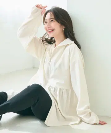 coc 코카 UV 차단 개더 후드티 화이트 M 사이즈