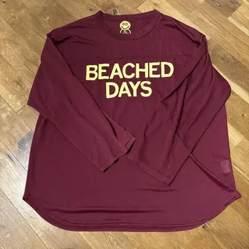 BEACHED DAYS XL 버건디 래쉬 가드
