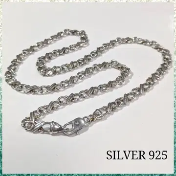 새상품 925 SILVER 45cm 실버 디자인 체인 남녀 공용 USA