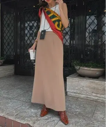 AMERI OTONA WRAP VEST SET UP 스커트