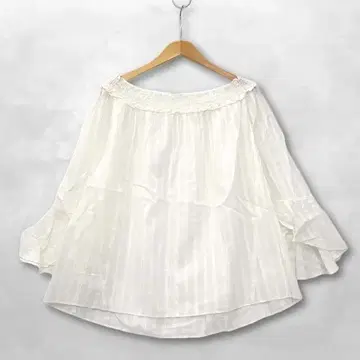 이에나 IENA 마 혼방 스트라이프 셔링 블라우스 티셔츠 화이트