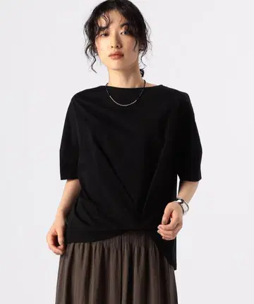 [미사용 새상품급] 플레팅 천축 원턱 풀오버 블랙 9호